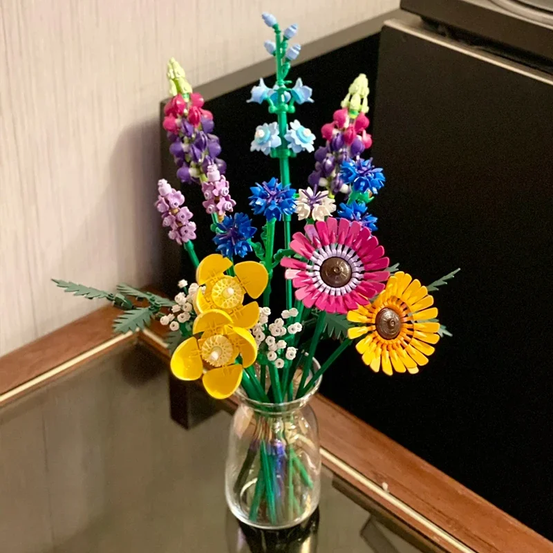 Beautiful Bouquet Home Decoration Accessories Compatible 10313 Building Blocks Bricks Creative Plant Girlfriends Toys Gifts