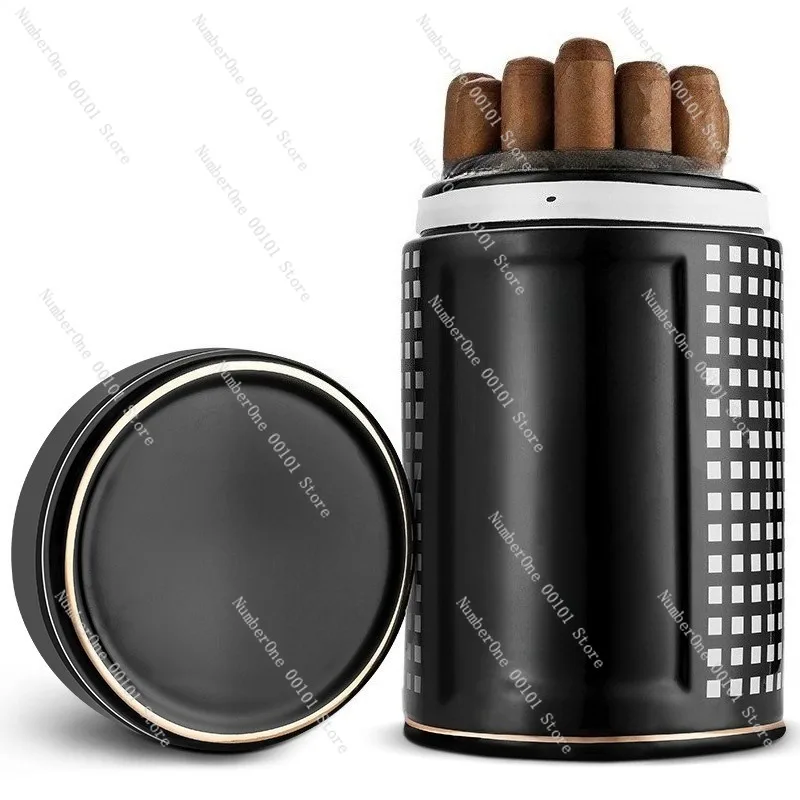 Tubo de cigarros, humidificador de cigarros cubanos, caja de humidificador de cigarros portátil de viaje para mantener los cigarros frescos en la marcha