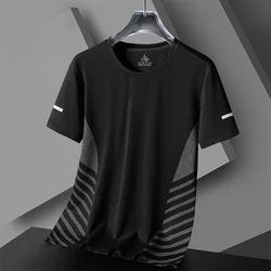 Męska szybkoschnąca sportowa koszulka do biegania Letnia moda Prosty styl Krótkie rękawy OverSize Tee Unisex Okrągły dekolt Oferta specjalna Top