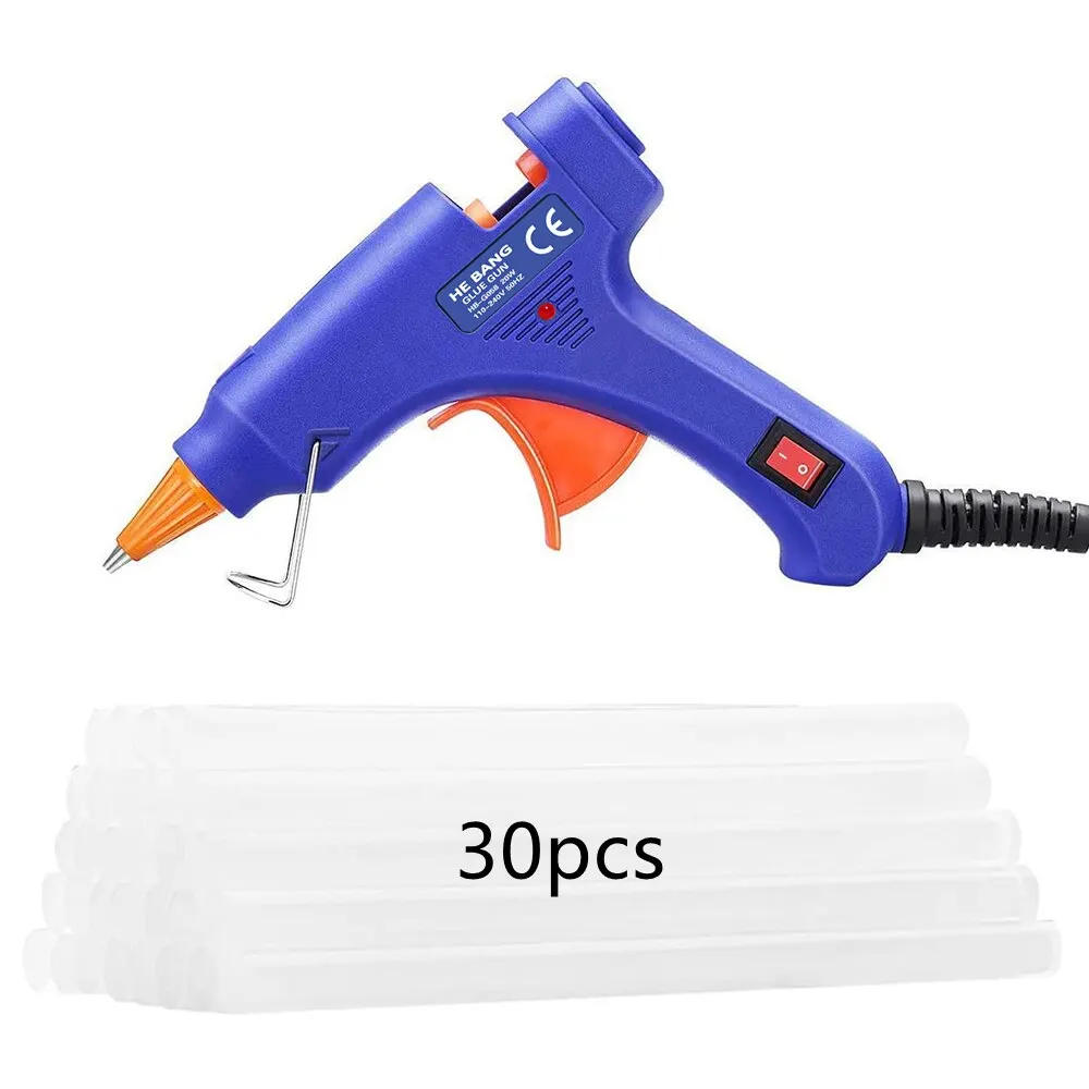 2021 trend 20W blue EU/US Plug Mini hot melt glue guns stick handy heater silikon power tools home quick repair