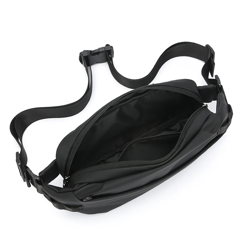 Sac de taille |   sac de poitrine à la mode adapté aux activités de randonnée, de course et de plein air, noir, conception de suture durable