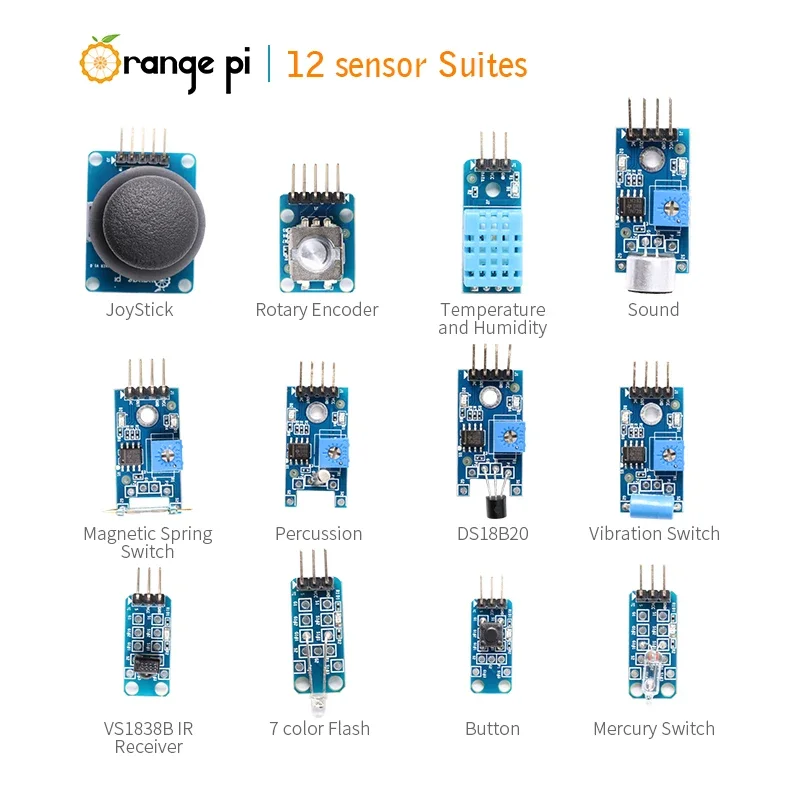 12 шт./лот оранжевая кнопка набора Pi DS18B20 звуковой модуль