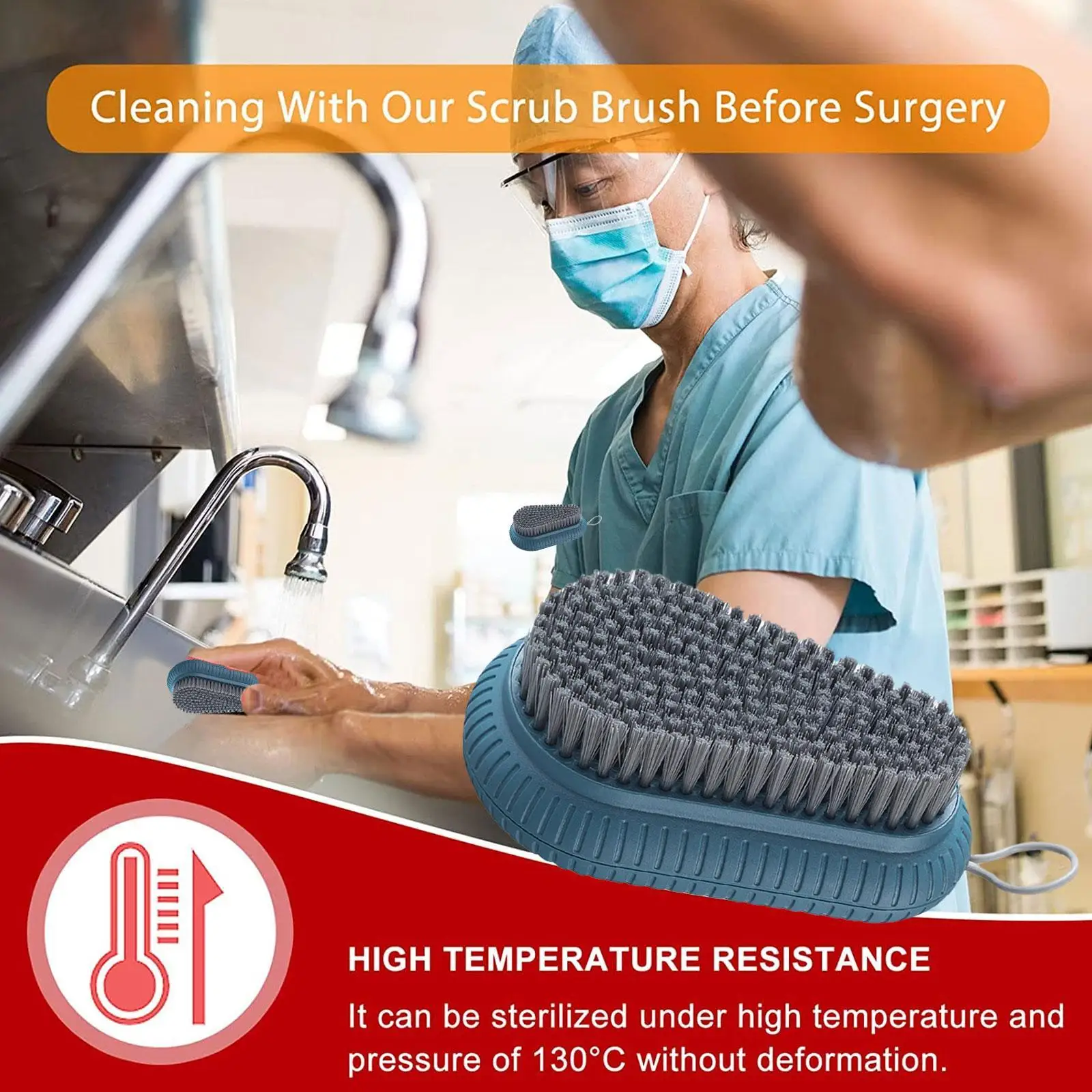 Heavy Duty Nail Brush Double Sided Hand Scrub Brush Stiff Bristles Nail Cleaner for Mechanics Gardening Deep Skin Cleaning