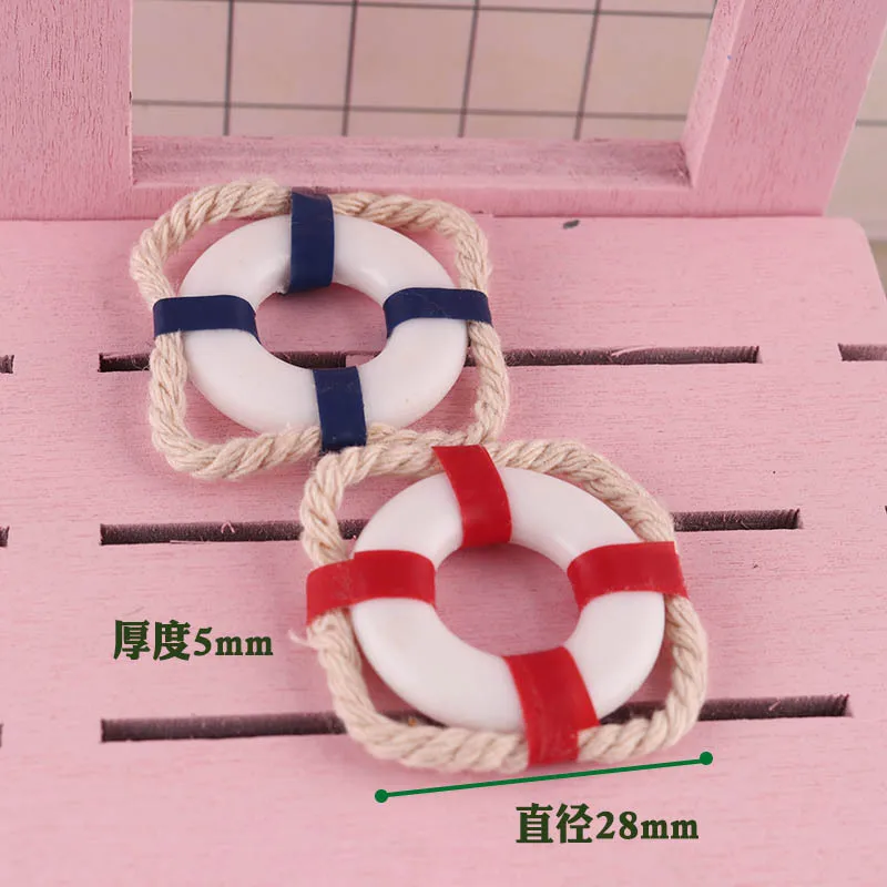 1Pc 1/12 Dollhouse Miniature Life Ring Life Buoy Mini Resin Simulation Swim Rings Model Toys Pretend Play Doll House Accessories