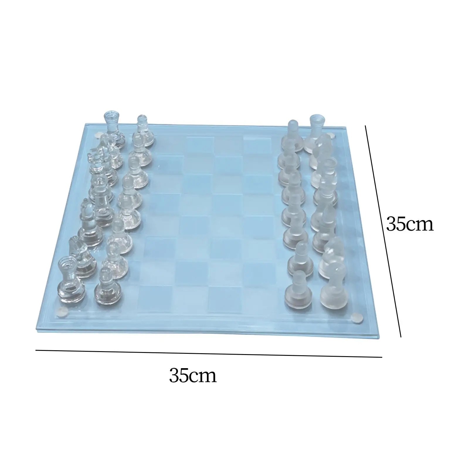 Frosted Chess Set Portable 13.78’'x13.78'' Family Board Game Classic Strategy