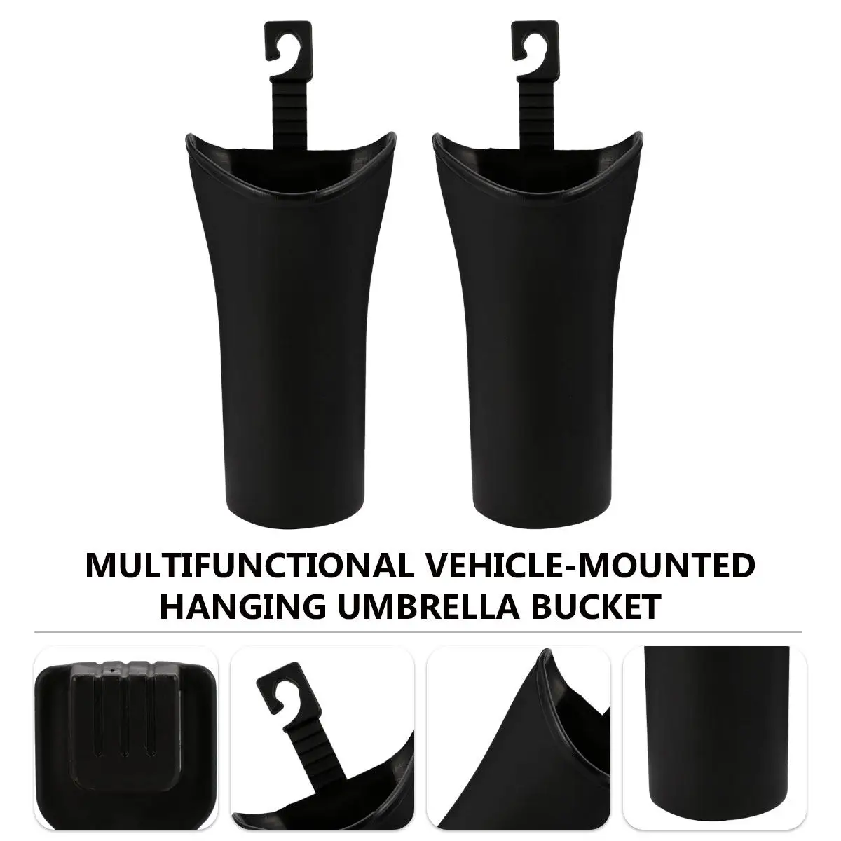 2Pcs Car Umbrella Storage Bucket High Quality ABS Mini Trash Bin Multifunctional Car Seat Back Organizer Umbrella Stand - view 3