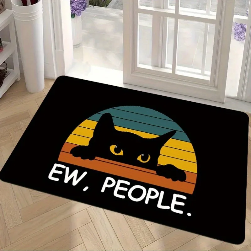 

1PC EW. PEOPLE Cat pattern Door Mats Kitchen Rugs Non-Slip Pop design Bathroom Rugs Bath Mat Carpet for Home Sink Laundry Decor