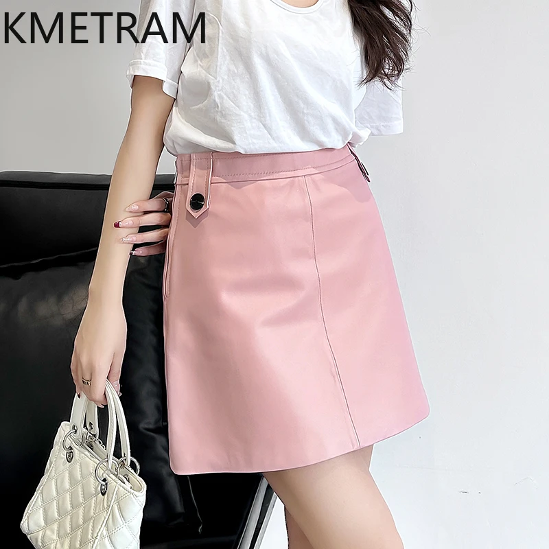 Real Top Layer of Sheepskin Jackets Woman Genuine Leather Jacket and Skirt Fashion Suit Women Fall Clothes 2025 дубленка женская