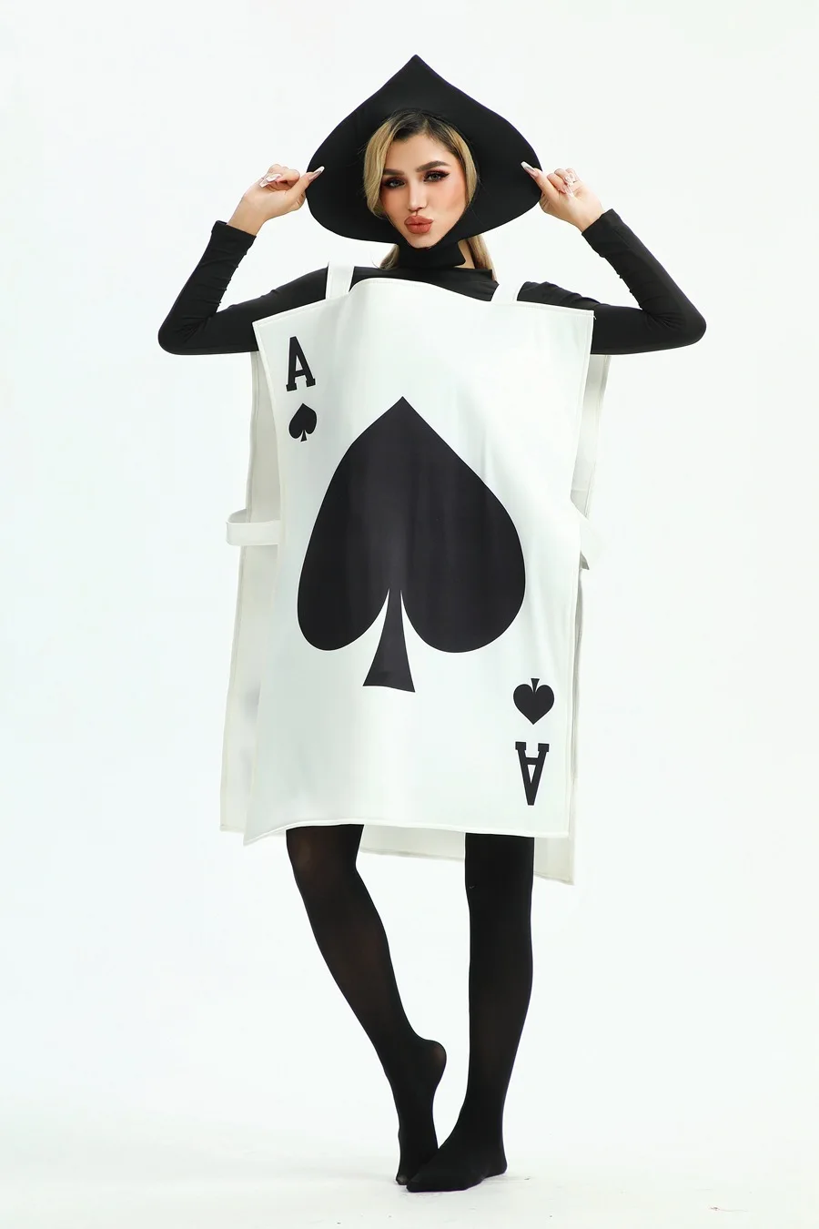Alice im Wunderland Märchen-Set für Erwachsene, Halloween-Spielkarten, Pfirsichherz, Cosplay-Kostüm, Karnevalsparty, lustiges Verkleidungsset, Neu – Detail 8
