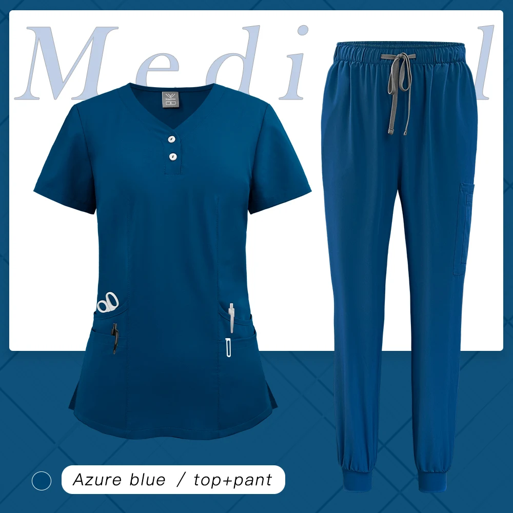 ชุดยูนิฟอร์มแพทย์คุณภาพสูง ชุดทำงานสปาเสริมความงาม ชุดทำงานในห้องปฏิบัติการ ชุดพยาบาลโรงพยาบาล ชุดคลินิก ชุดสครับ สำหรับผู้หญิงและผู้ชาย