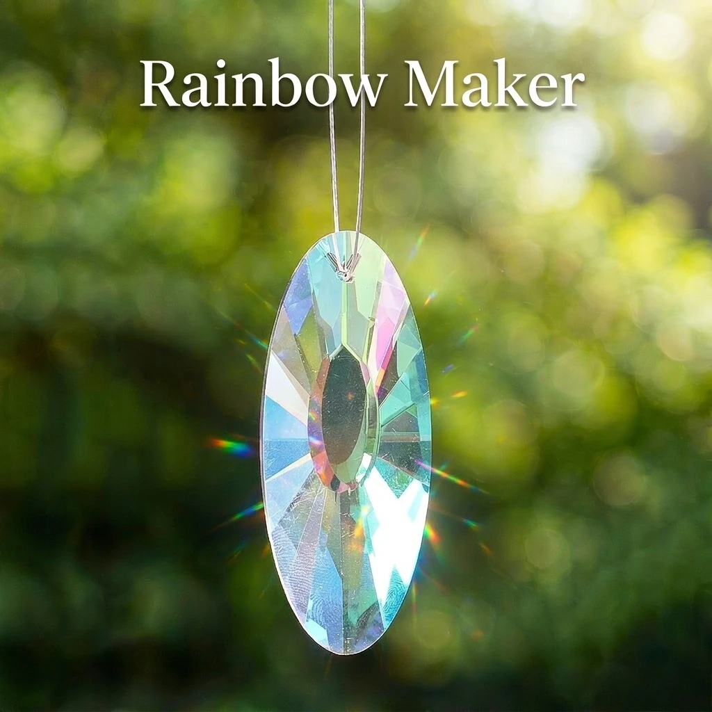 63mm AB Color Oval Faceted Crystal Prism Suncatcher Glass Hanging Ornament Window Curtain Chandelier Parts Decor Accessory