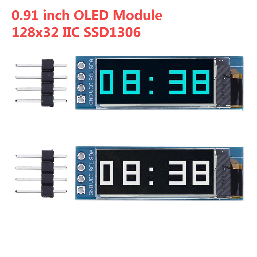 

0.91 Inch OLED Module 0.91" White/Blue OLED 128X32 SSD1306 OLED LCD LED Display Module 0.91" IIC Communicate 4PIN