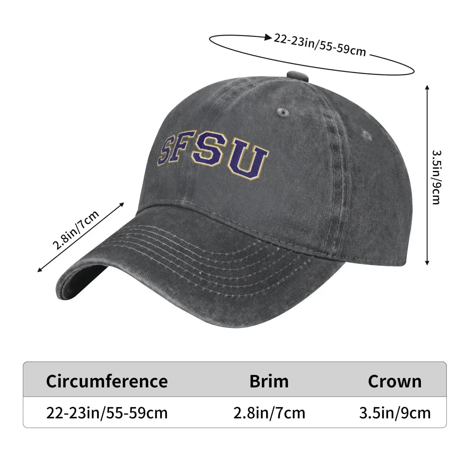 San Francisco State University Unisex Adjustable Baseball Cap Fashion Casquette Soft Trucker Hats for Man Woman image 6