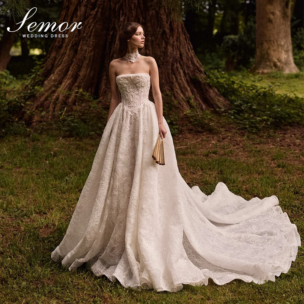 Semor Luxury Appliques Wedding Dress 2026 Detachable Long Sleeve Beaded A-Line Princess Bride Gown Customized Vestido De Novia