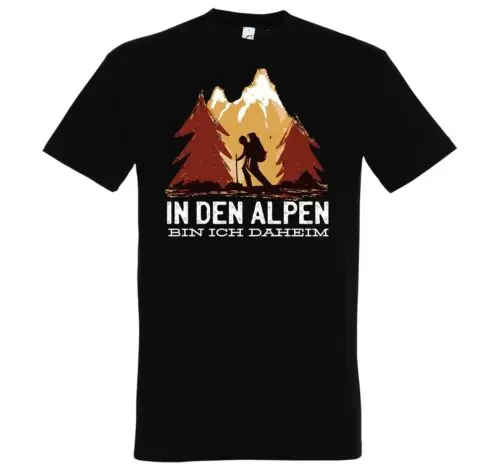 Youth Designz Alpen Daheim Herren T-Shirt Logo Print Lustig Wandern Abenteuer