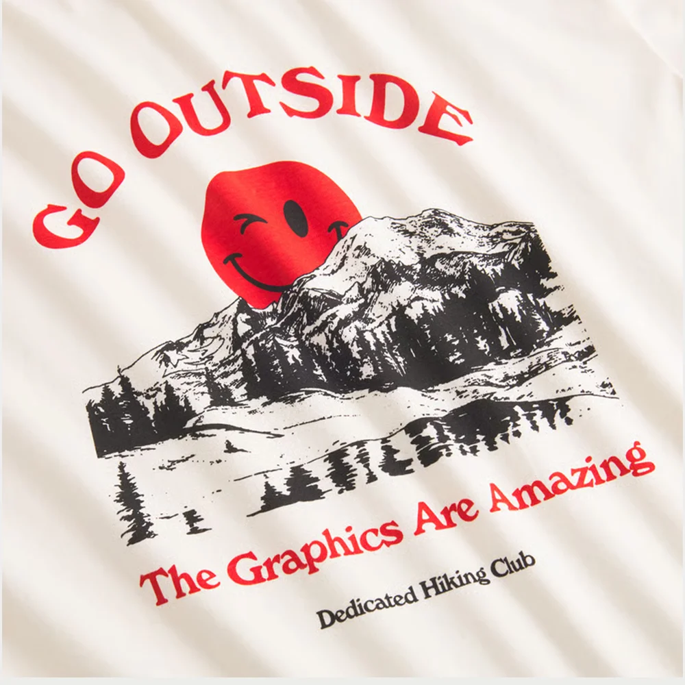 

DEDICATED 2025 Summer! Stockholm Go Outside Breathable training Tee—White × Nature-Call Slogans ‘Wild Urge Tech’