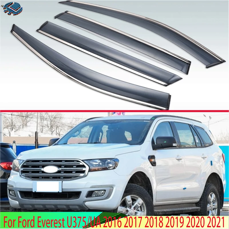 

For Ford Everest U375/UA 2016 2017 2018 2019 2020 2021 Plastic Exterior Visor Vent Shades Window Sun Rain Guard Deflector