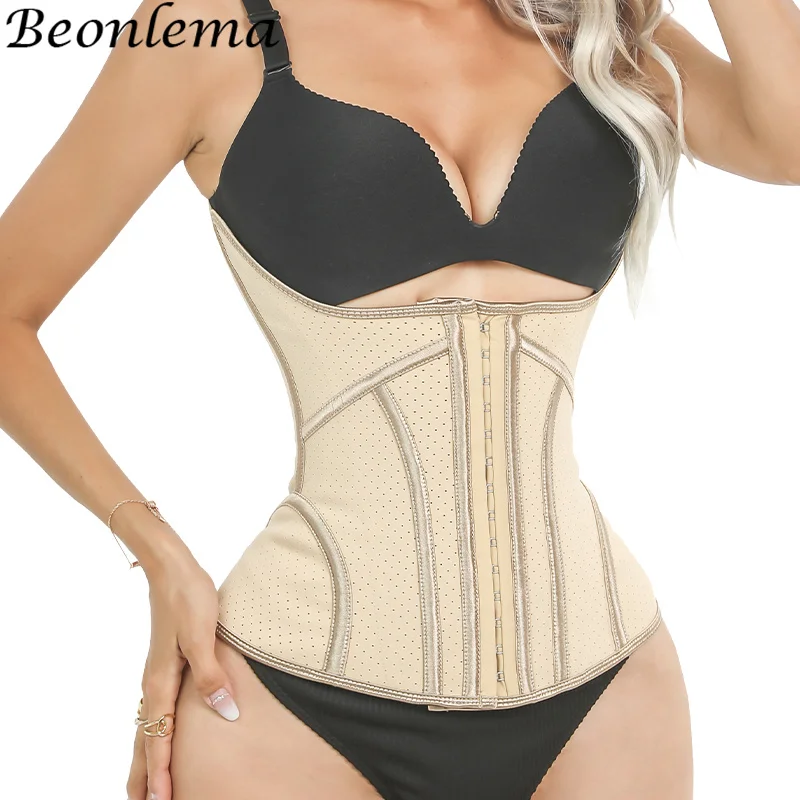 High Quality Latex Underwear Waist Cinchers Mesh Embroidered Breathable Girdle Body Shaper Steel Bone Women Slimming Belt