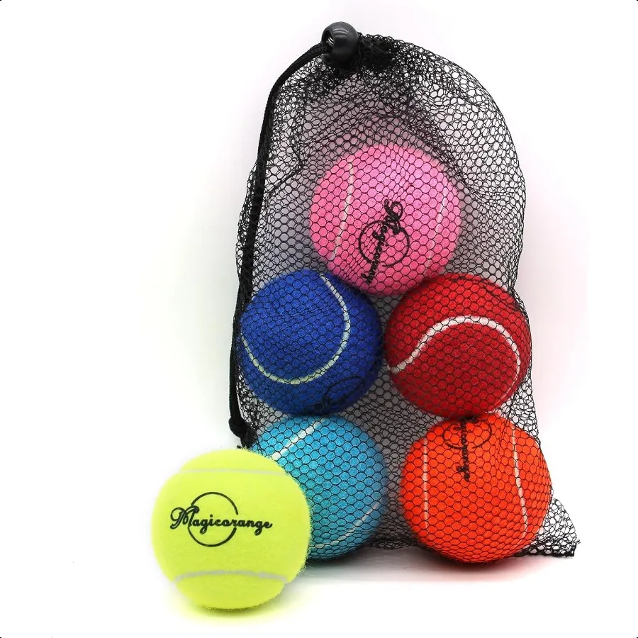 

Теннисные мячи Magicorange, 6 упаковок, усовершенствованные тренировочные теннисные мячи, тренировочные мячи, играющие мячи для собак, поставляются с сетчатой сумкой для легкого использования
