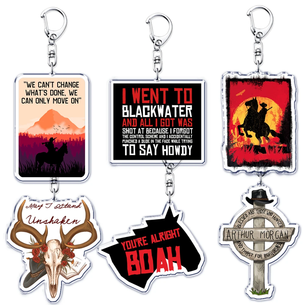 Llavero de Vaquero del Juego Popular Red Dead Redemption, Accesorio de Joyería para Fans, Amigos y Gamers, Regalo para Gamers