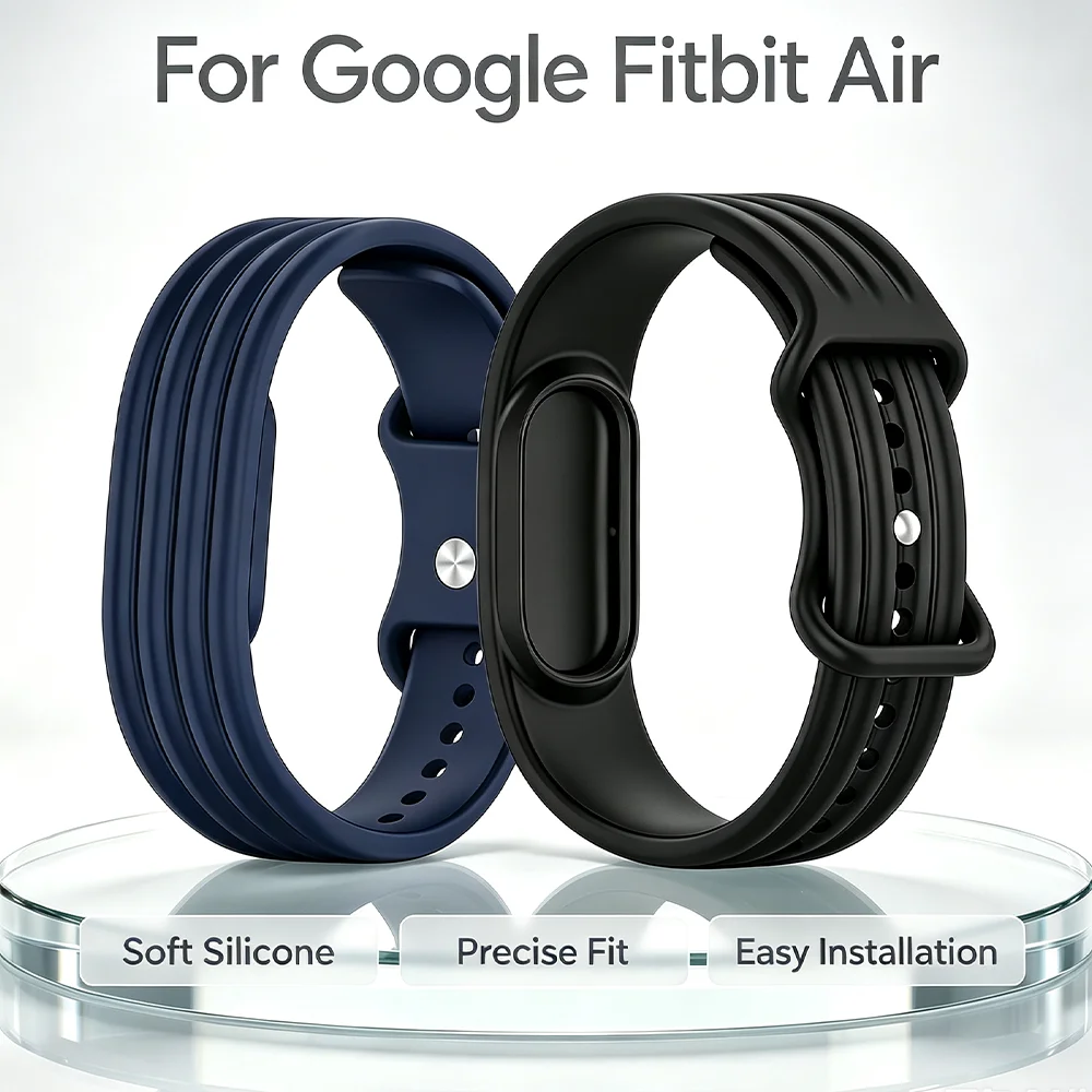 Offizielles 1:1-Silikonarmband für Google Fitbit Air, weiches, bequemes Sportarmband für Fitbit Air, einfach zu installierendes Armband Correa