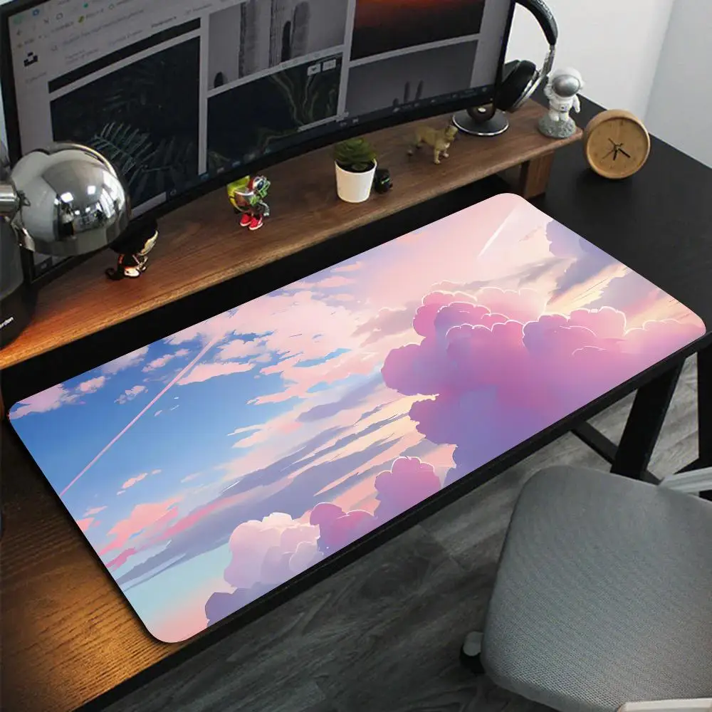 

Cut pink Mouse Pad large mousemat computer gamer office stitched edge keyboard desk mat washable non-slip playmat