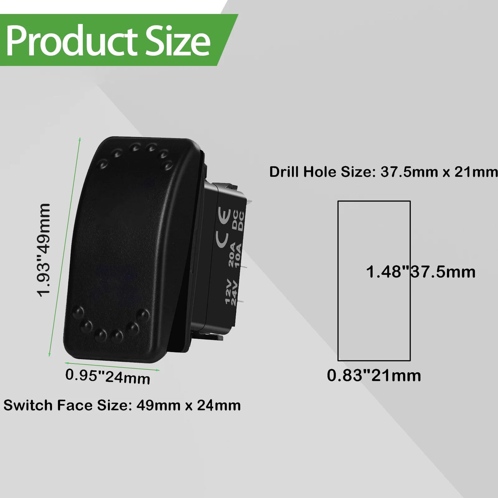 12 فولت 20A قارب سيارة الروك التبديل ON OFF / ON OFF ON تبديل التبديل الأخضر عمود إضاءة Led مرساة كشاف ضوء لشاحنة ARB كارلينغ نارفا 4x4