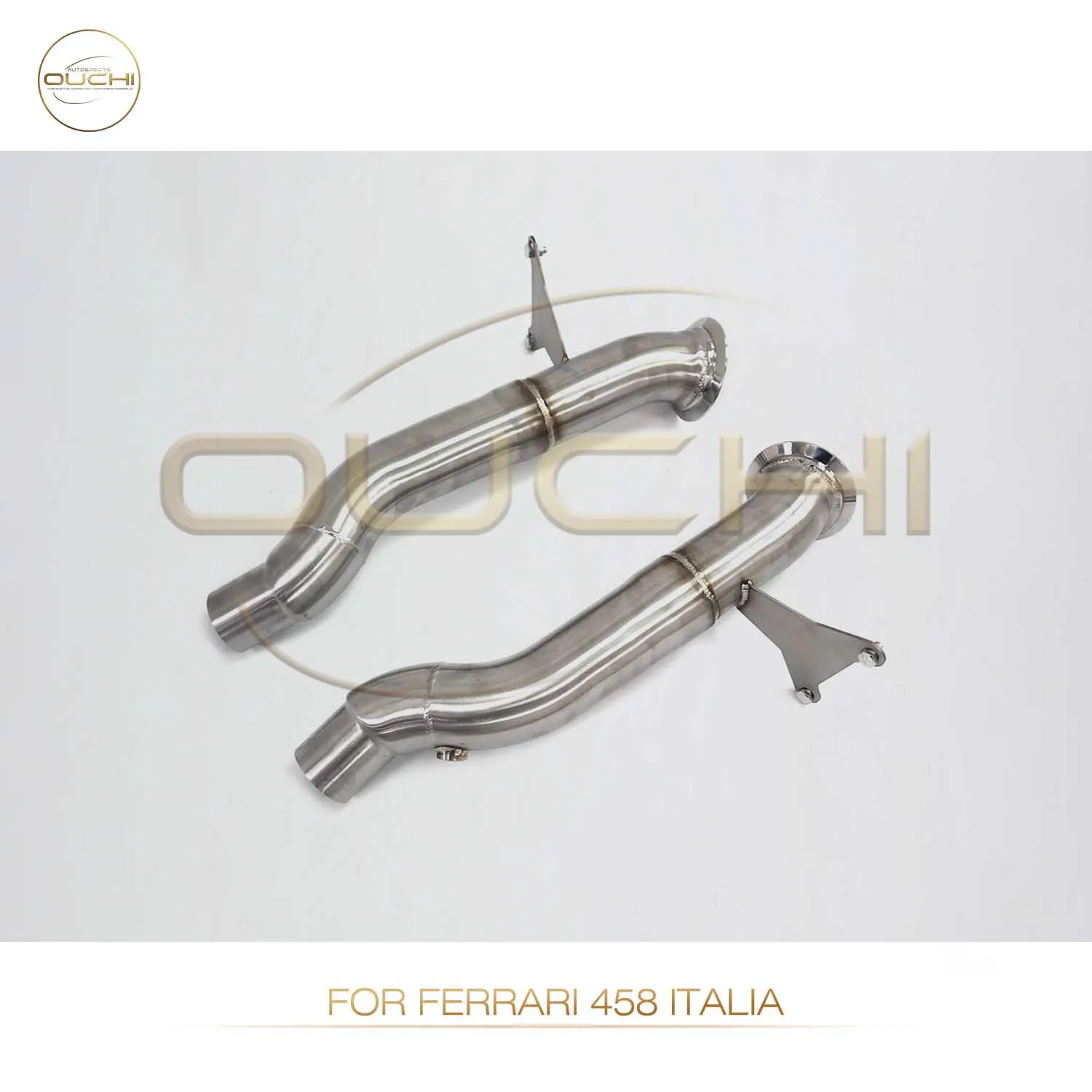 Ouchi vendas diretas da fábrica downpipe de aço inoxidável para ferrari 458 italia atualização do sistema de escape de alto desempenho