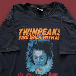 Vintage Twin Peaks graphic black Shirt unisex cotton uomo donna KTV6748