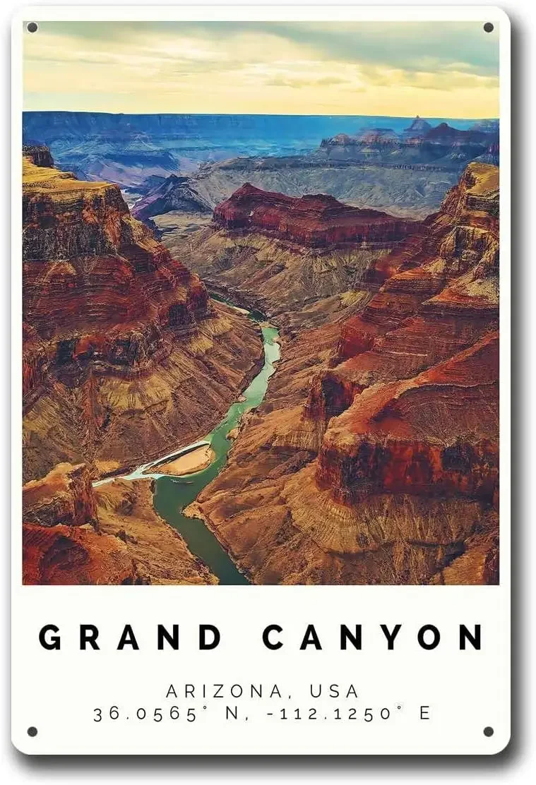 Tin Signs Grand Canyon Color Grand Canyon Wall Art Grand Canyon DecorationBar Restaurant Decoration 8x12inch Tin Sign