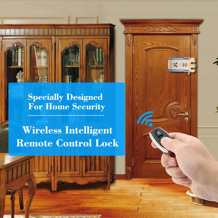 WAFU 010 Wireless Remote Control Electronic Lock Invisible Keyless Entry Intelligent Lock with 4 Remote Keys