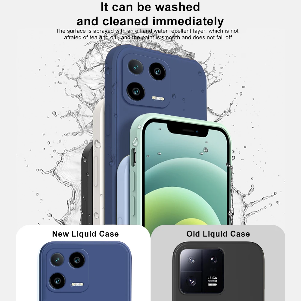 Coque de Protection en Silicone liquide pour Xiaomi, étui carré Original pour mi 13, Mi13 Pro, mi 13 Pro couverture