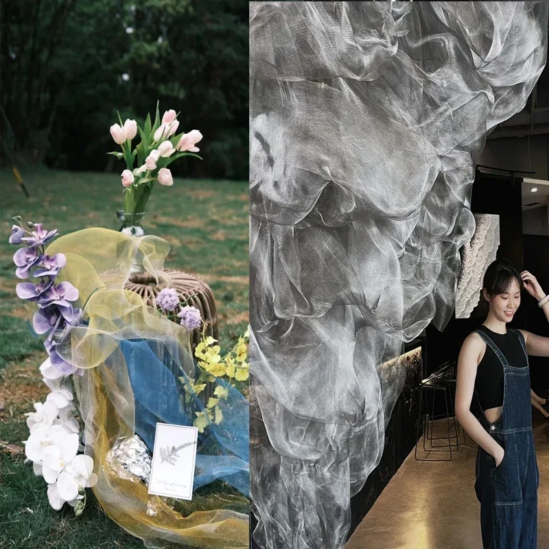 سحابة شكل شبكة سلكية معدنية نسيج معدني المواد الزفاف زينة للسقف الأقمشة الأزهار Diy بها بنفسك الخياطة المعدنية لكل متر #3