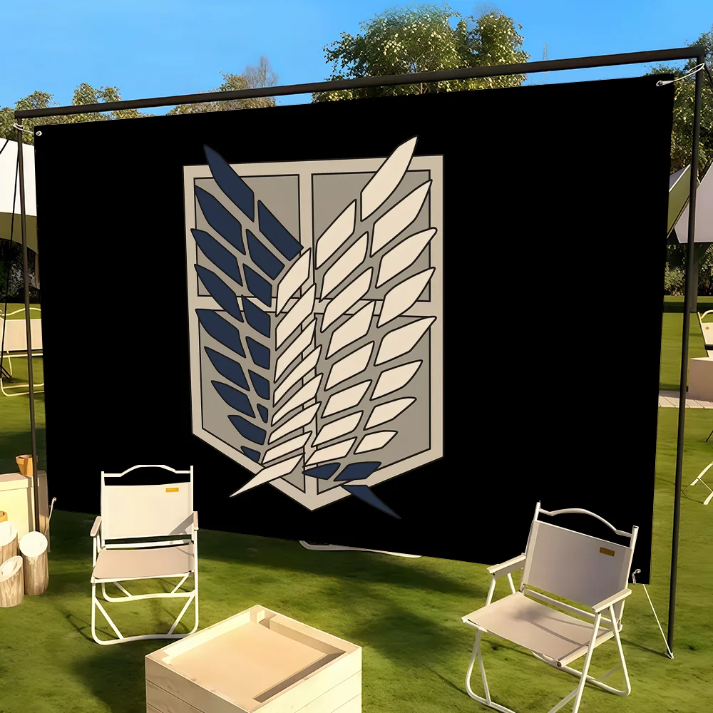 Bandeira decorativa A-Attack on Titan, banners decorativos adequados para acampamentos ao ar livre, festas em família e paredes de jardim, presente