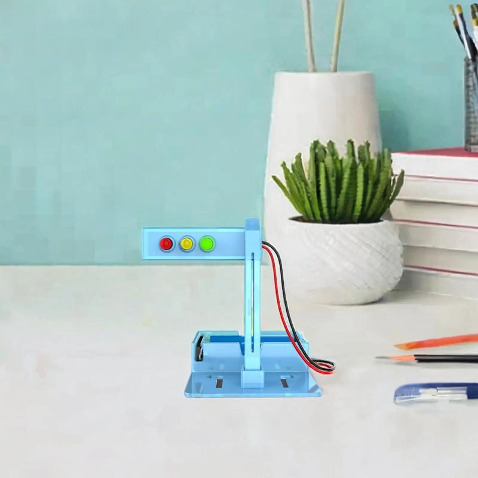 Traffic Light Toy Physics Study Assembly Set Kids Electronics Set Physical Stop Sign for Stem Learning Kids Boys Girls Children