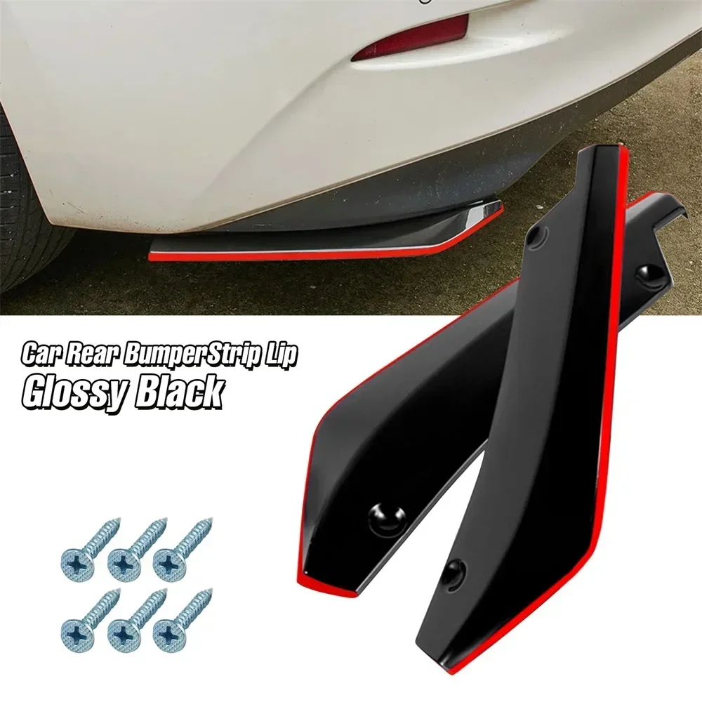 2Pcs Carbon Fiber Rear Bumper Splitter Universal Car Rear Lip Diffuser Spoiler Anti-Scratch Protector Wrap Angle Splitters Amagi
