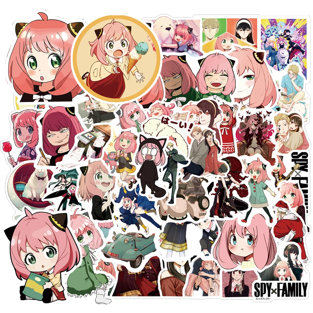 

10/30/50pcs New Japanese Anime SPY×FAMILY Stickers Funny Cartoon Decals DIY Scrapbook Luggage Phone Graffiti Sticker Decoration