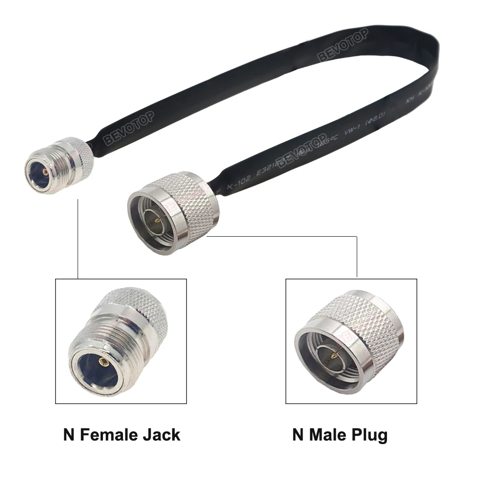 BEVOTOP Cable adapter window pass cable RP-SMA Male to N Female for External Antenna and 4G LTE 5G router 50 Ohm RF Cable