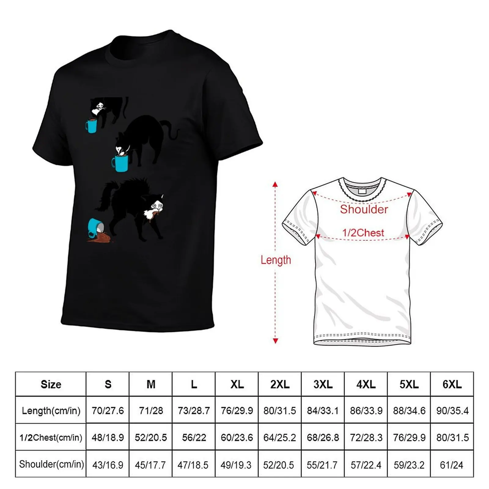 Coffee Cat T-Shirt man t shirts high quality luxury brand t shirt man plain T-Shirt