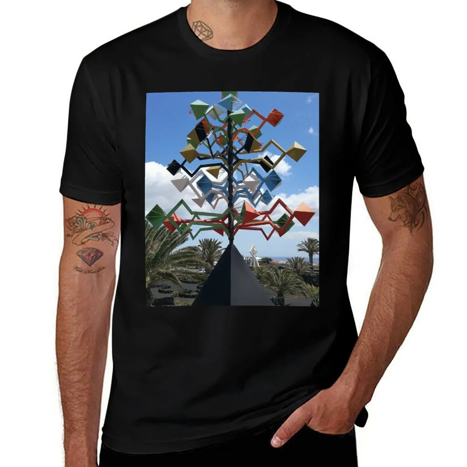 

Cesar Manrique Foundation Wind Sculptures T-Shirt t shirts for man graphic vintage cotton t shirt man T-Shirt