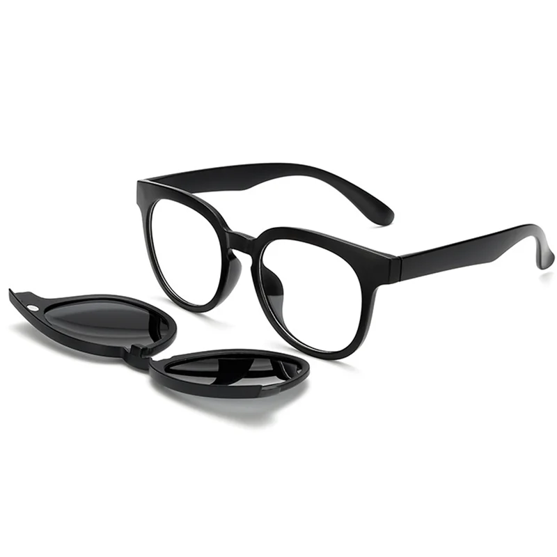 9010 Magnet Clip Oval Frame Myopia Glasses 0 -0.5 -1.0 -2.0 To -6.0 And Hyperopia Sunglasses +0.5 +1.0 +2.0 To +6