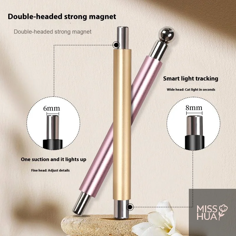 HH Double-end Magnetic Cat's Eye Nail Magnetic Stick With Steel Balls Super Strong Gel Polish Magnet Pen Manicure Magnetic Tools