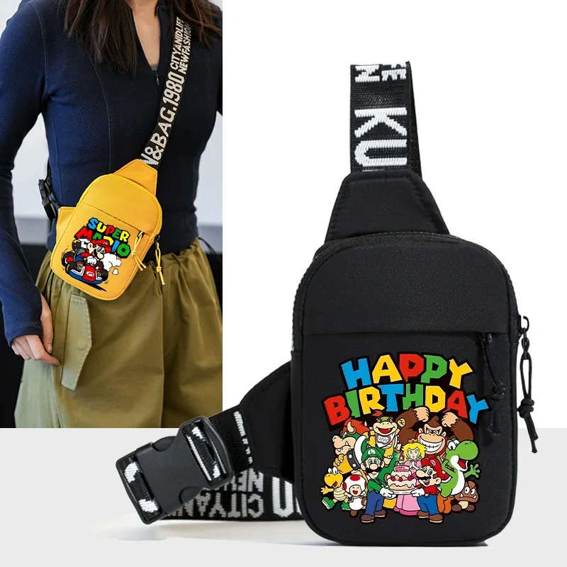 سوبر ماريو بروس حقيبة كتف النساء الرجال الاتجاه Crossbody حزمة رياضية عادية المحمولة حقائب الهاتف الصغيرة لويجي الشكل المطبوعة هدية