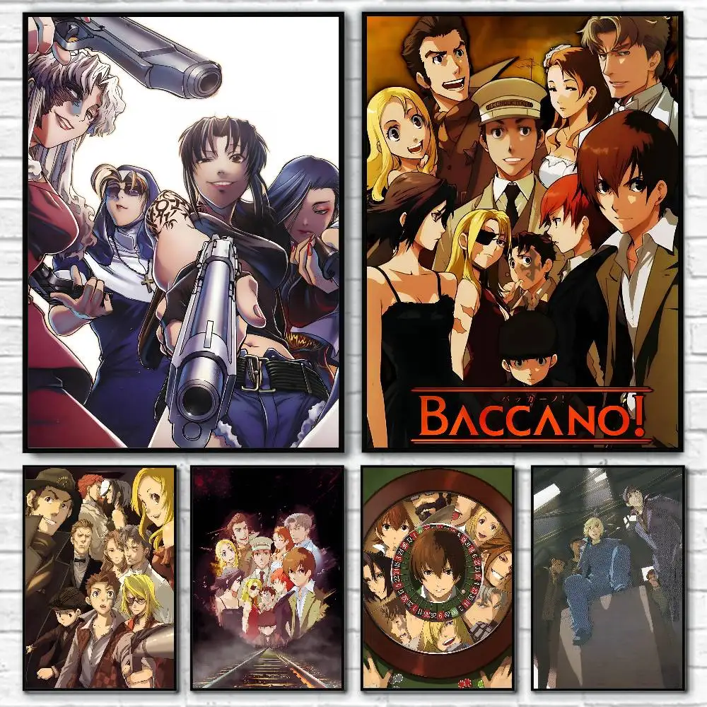 Pósteres clásicos de anime Cool B-Baccano Manga, impresión HD, decoración de pared vintage para el hogar, sala de estudio