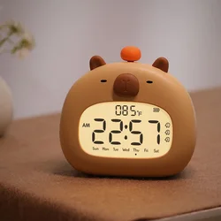 Capybara-reloj despertador recargable para niños, despertador de entrenamiento para dormir, temporizador de guardería, atenuación de luces nocturnas, decoración de dormitorio