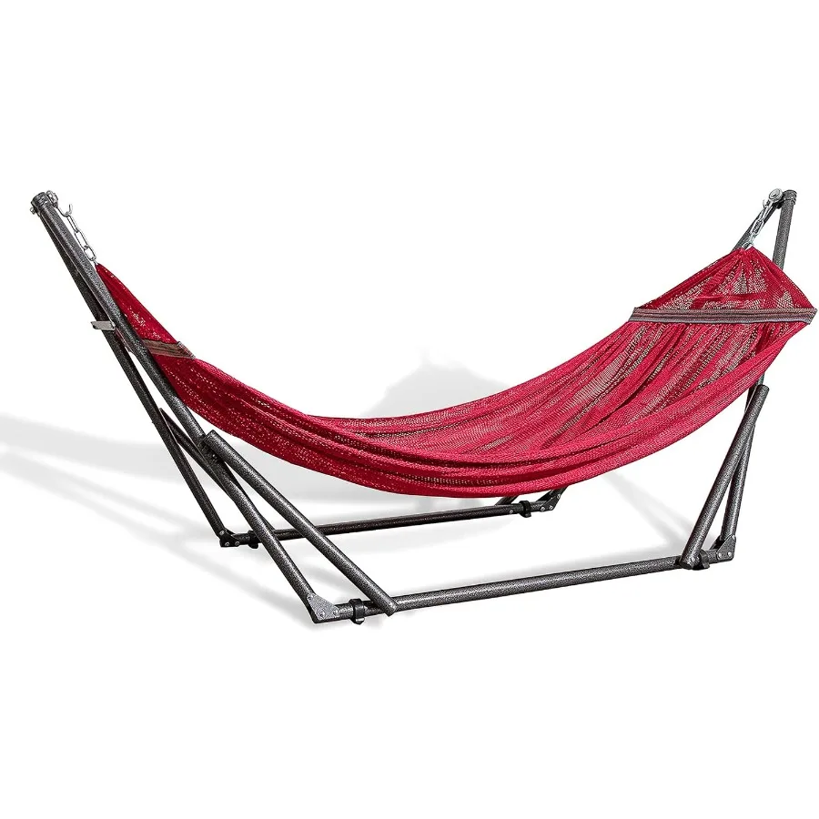 Portable Hammock with Collapsible Steel Stand, 450 lbs Capacity, No Tools Assembly, Carrying Bag Included, Perfect for Indoor O