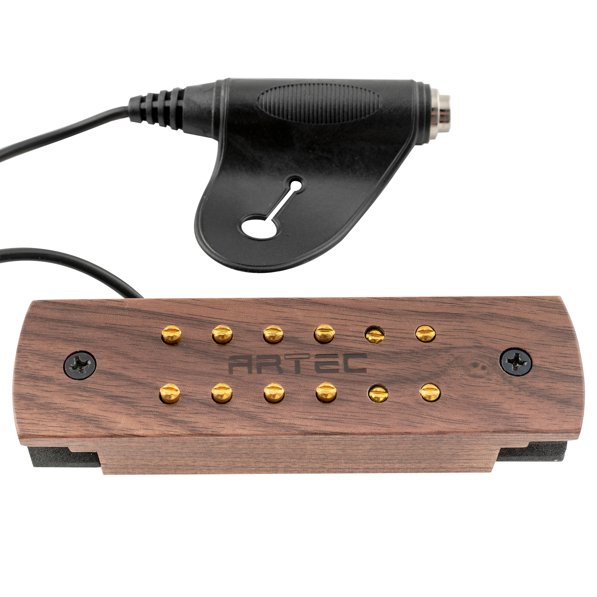 

Звукосниматель Artec WSH12-OSJ Alnico 5 Humbucker с деревянной крышкой из клена/ореха для звукового отверстия, 9.6K, с разъемом OSJ для акустической гитары