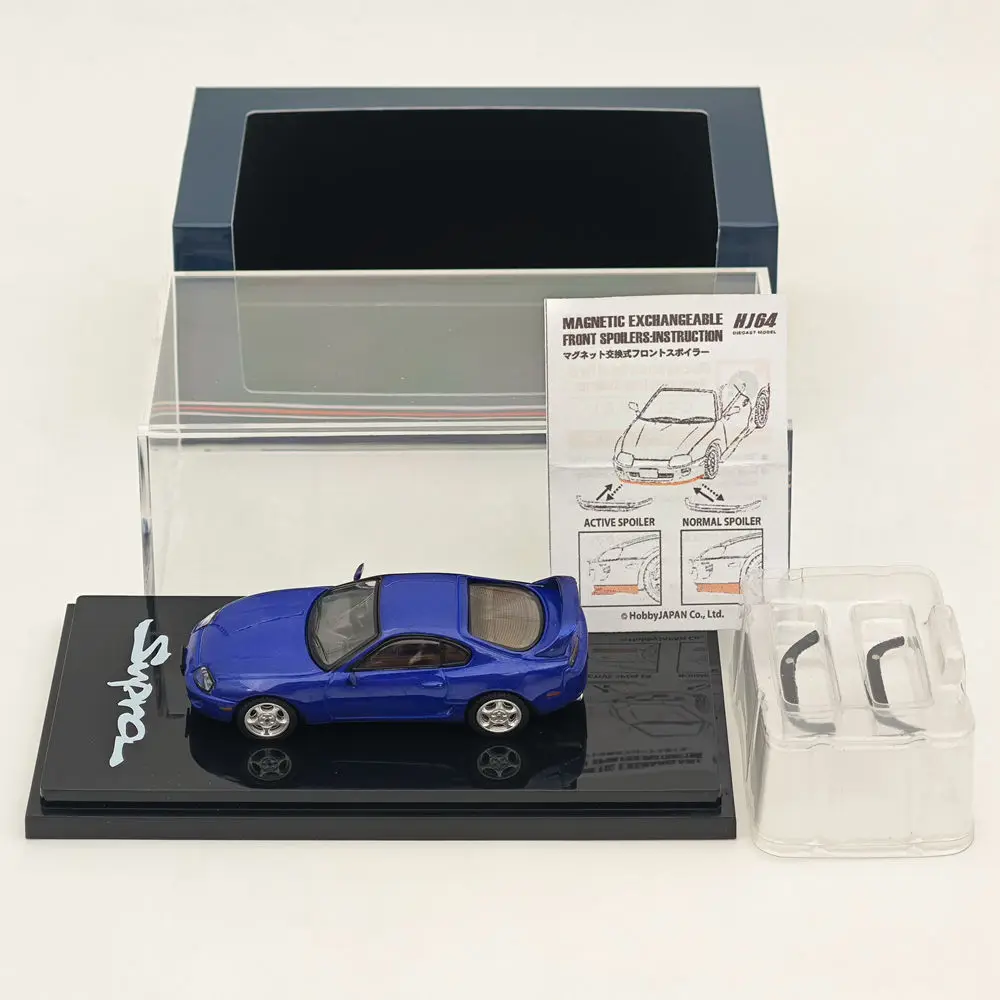 Hobby Japan 1/64 für SUPRA RZ JZA80 mit aktiven Spoilerteilen Blau HJ 642042 BL Diecast Models Car Limited Collection Autospielzeug