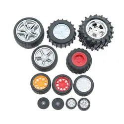 10 pz PC giocattolo ruota cerchioni di gomma pneumatici fai da te Mini tecnologia 4WD pneumatici colorati foro diametro 2mm 2.5mm 3mm per modellini di automobili RC parte