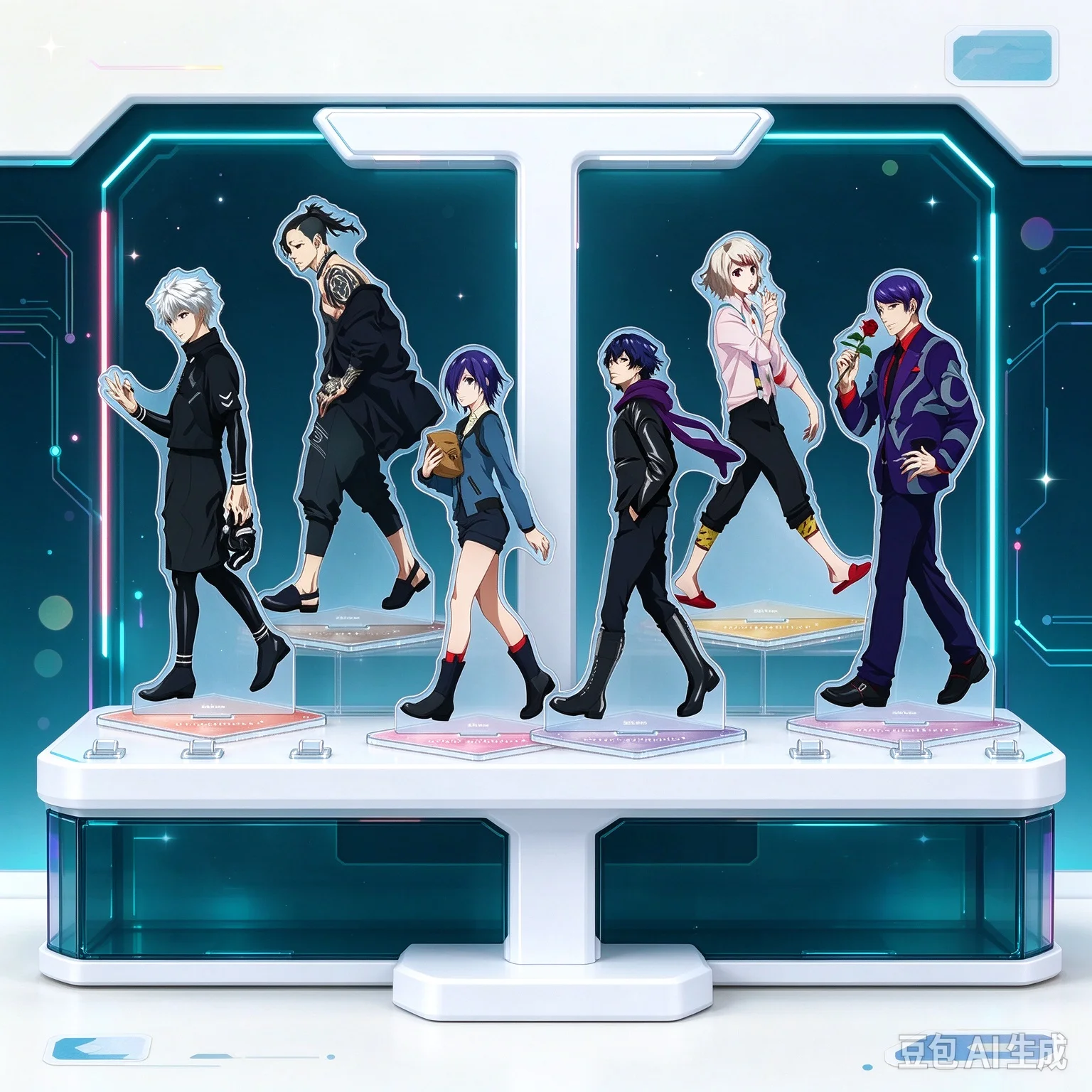 Tokyo Ghoul Anime Character Acrylic Desk Stand Figure Ornament Double Sided Print With Holder Base Home Decor Keychain